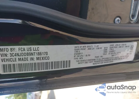 2022 Jeep Compass Trailhawk 4X4 z USA, uszkodzony, nr VIN 3C4NJDDB9NT186170